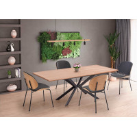 Jídelní stůl LEGARTO 160(200)x90x76 cm - rozkládací - přírodní dub/černý