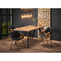 Jídelní stůl DICKSON 120(180)x80x75 cm - rozkládací - přírodní/černý