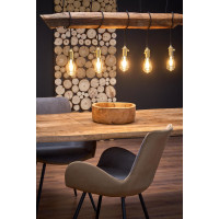 Jídelní stůl DICKSON 120(180)x80x75 cm - rozkládací - přírodní/černý