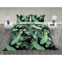 Bavlněné povlečení TRENDY Listy - zelené - 160x200 cm + 2x 70x80 cm