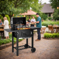 Zahradní gril na dřevěné uhlí CARBON - černý