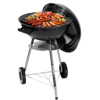 Kulatý gril na dřevěné uhlí RUND 41 cm - černý