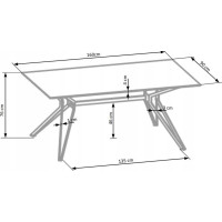Jídelní stůl PASCAL 160x90x76 cm - bílý/černý