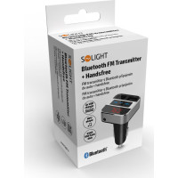 Solight FM transmitter s bluetooth připojením do auta, 2x USB + handsfree