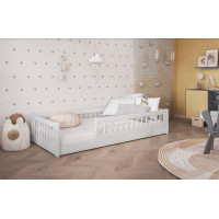Dětská Montessori postel z masivu borovice FLORES - 200x90 cm - bílá