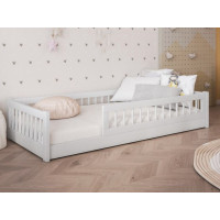 Dětská Montessori postel z masivu borovice FLORES - 200x90 cm - bílá