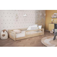 Dětská Montessori postel z masivu borovice FLORES - 200x90 cm - přírodní