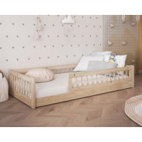 Dětská Montessori postel z masivu borovice FLORES - 200x90 cm - přírodní