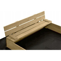 SAND TROPIC Dřevěné pískoviště s lavičkami a příslušenstvím 150x137 cm (přírodní)
