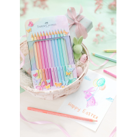Faber-Castell Pastelky Sparkle v plechové krabičce - 12 barev