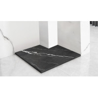 Sprchová SMC vanička REA Bazalt CARRARA BLACK 90x90 cm - imitace kamene - černá