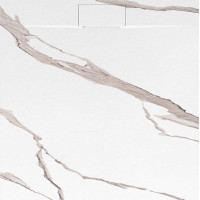 Sprchová SMC vanička REA Bazalt CARRARA WHITE 90x90 cm - imitace kamene - bílá