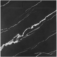 Sprchová SMC vanička REA Bazalt CARRARA BLACK 90x90 cm - imitace kamene - černá