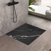 Sprchová SMC vanička REA MAGNUM CARRARA BLACK 90x90 cm - imitace kamene - černá