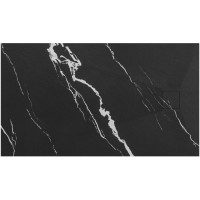 Sprchová SMC vanička REA MAGNUM CARRARA BLACK 90x120 cm - imitace kamene - černá