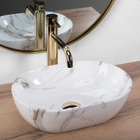 Keramické umyvadlo Rea AMELIA mini - AIAX SHINY - imitace kamene