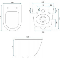Závěsné WC Rea EDDY TURBO TORNADO RIMLESS - bílé
