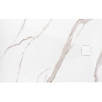 Sprchová SMC vanička REA MAGNUM CARRARA WHITE 80x100 cm - imitace kamene - bílá