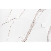 Sprchová SMC vanička REA MAGNUM CARRARA WHITE 90x120 cm - imitace kamene - bílá