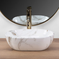 Keramické umyvadlo Rea AMELIA mini - AIAX SHINY - imitace kamene