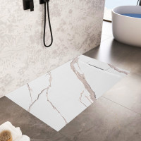 Sprchová SMC vanička REA Bazalt CARRARA WHITE 80x100 cm - imitace kamene - bílá