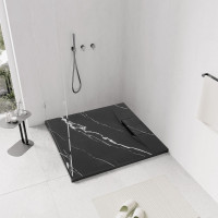 Sprchová SMC vanička REA Bazalt CARRARA BLACK 90x90 cm - imitace kamene - černá