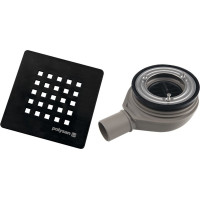 Polysan TRENECA vaničkový sifon, průměr otvoru 90mm, DN40, krytka černá mat 84999.21