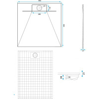 Sprchová SMC vanička REA Bazalt CARRARA WHITE 90x90 cm - imitace kamene - bílá