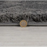 Kusový koberec Shaggy Teddy Charcoal kruh