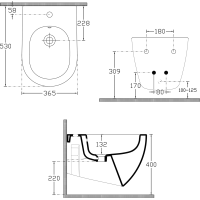 INFINITY bidet závěsný, 36, 5x53cm, bílá mat 10NF41001-2L