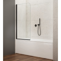Aqualine VILMA vanová zástěna 600x1400mm, černá, čiré sklo AQ6014B