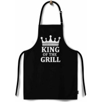 Kuchyňská zástěra KING OF THE GRILL 65x77 cm - černá