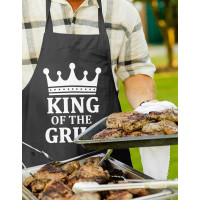 Kuchyňská zástěra KING OF THE GRILL 65x77 cm - černá