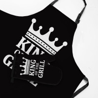 Kuchyňská zástěra KING OF THE GRILL 65x77 cm - černá