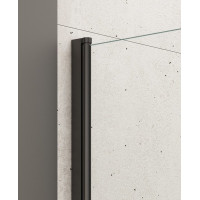 Aqualine VILMA vanová zástěna 600x1400mm, černá, čiré sklo AQ6014B