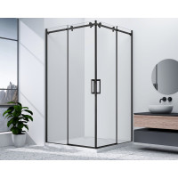 Gelco DRAGON BLACK sprchové posuvné dveře rohový vstup 800 mm, čiré sklo GD4280B