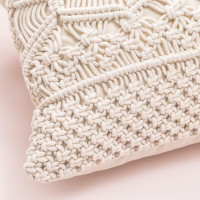 Polštář MACRAME 40x40 cm s výplní - béžový