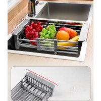Odkapávací teleskopický koš na dřez REA 31-52 x 22,5 cm - šedý