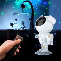 Noční LED lampička/projektor s dálkovým ovladačem ASTRONAUT - bílý