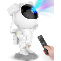 Noční LED lampička/projektor s dálkovým ovladačem ASTRONAUT - bílý