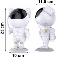 Noční LED lampička/projektor s dálkovým ovladačem ASTRONAUT - bílý