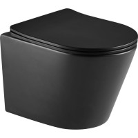 Sapho PACO závěsná WC mísa, Rimless, 36x53cm, černá mat PZ1012WRB