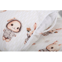Dětské bavlněné povlečení do postýlky 120x90 cm BABYMAM PREMIUM - Zajíčci