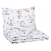 Dětské bavlněné povlečení do postýlky 120x90 cm BABYMAM PREMIUM - Zvířátka na houpačce
