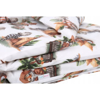 Dětské bavlněné povlečení do postýlky 120x90 cm BABYMAM PREMIUM - Zvířátka v pyžamkách