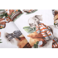 Dětské bavlněné povlečení do postýlky 120x90 cm BABYMAM PREMIUM - Zvířátka v pyžamkách
