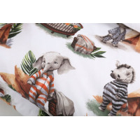 Dětské bavlněné povlečení do postýlky 120x90 cm BABYMAM PREMIUM - Zvířátka v pyžamkách