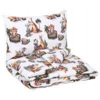 Dětské bavlněné povlečení do postýlky 120x90 cm BABYMAM PREMIUM - Zvířátka v pyžamkách