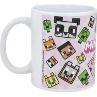 STOR Hrneček keramický 325ml Minecraft růžový
