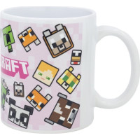 STOR Hrneček keramický 325ml Minecraft růžový